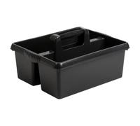 Celino® Strong Plastic Kitchen Cleaning Carry Tray Caddy Tidy Tote Organiser with Handle (Midnight Black)