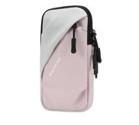 Cell Phone Armband Wrist Bag, Universal Fit, Water Resistant, Breathable, Phone Holder for Running Cycling Climbing Hiking Gym,Fits The Arm, Firm and Does Not Slide (Pink and White)