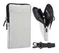 Cell Phone Belt Clip Holder Men White, Cell Phone Crossbody Shoulder Pouch, 6.7" Waterproof Nylon Waist Bag Cellphone Belt Holster Pack Pocket Men Zipper Messenger Purse with Shoulder Strap Fanny Pack