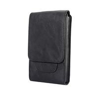 Cell Phone Belt Clip Pouch Leather, Phone Holder Waist Belt Bag for Men, 6.9" Vertical Slim PU Leather Phone Case Cellphone Belt Loop Holster Smartphone Belt Case Holder Belt Pouch Magnetic Closure