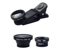 Cell Phone Camera Lens - Fisheye Lens Durable Clip Camera Lens Kit, Non-Slip Design, 180° Fisheye Lens + 10X Macro Lens + 0.67X Wide Angle Lens F