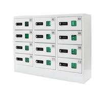 Cell Phone Charging Cabinet, Secure Locker with 12-Slot Design, Fast Rechargeable 3-in-1 Charging Ports for Schools, Churches, Airports