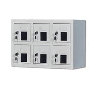 Cell Phone Charging Station with Combination Lock, Secure Charging Cabinet for Office and Classroom, Organized Cellphone Locker, Multiple Device Compatibility