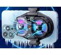 Cell Phone Cooler with Cooling Chip, Gaming Phone Cooler Universal Mobile Phone Cooling Fan Case for iPhone Android Smartphones Tiktok Live Streaming Car Driving Outdoor Vlog (Black with 2 Fans)
