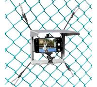 Cell Phone Fence Mount with Shade, BUMOVE Fence Phone Holder for iPhone, GoPro, Mevo Start and Other Action Cameras, for Recording Baseball, Football, Rugby, Softball, Hockey and Tennis Games (Silver)