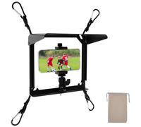 Cell Phone Fence Mount with Shade Portable Fence Phone Holder with Bag for iPhone, GoPro, Mevo Start and Other Action Cameras, for Recording Baseball, Football, Rugby, Softball, Hockey and Tennis Game