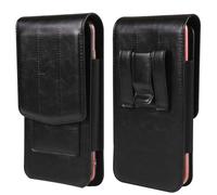 Cell Phone Holster for Moto G 5G 2025, Moto G Power 2025, Moto G Play 2024, Samsung Galaxy A05 A05s A06 A16 A14, iPhone 16 Pro Max, PU Leather Belt Clip Card Holder Belt Case Pouch (Black, XL)
