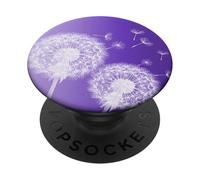 Cell Phone Pop Up Holder for Hand Grip,Cute Purple Dandelion PopSockets PopGrip: Swappable Grip for Phones & Tablets PopSockets Adhesive PopGrip