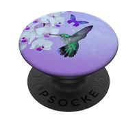 Cell Phone Pop Up Holder Hummingbird Flower Butterfly Purple PopSockets Adhesive PopGrip
