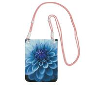 Cell Phone Purse Blue Dahlia Flower Crossbody Bags Waterproof Cell Phone Bag Shoulder Handbag for Women, Pink, One Size