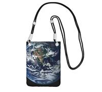 Cell Phone Purse Blue Marble Earth Crossbody Bags Waterproof Cell Phone Bag Shoulder Handbag for Women, Black, One Size