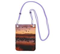 Cell Phone Purse Bosque del Apache Wildlife Refuge Crossbody Bags Waterproof Cell Phone Bag Shoulder Handbag for Women, Purple, One Size