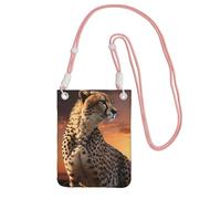 Cell Phone Purse Cheetah with Sunset Crossbody Bags Waterproof Cell Phone Bag Shoulder Handbag for Women
