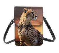 Cell Phone Purse Cheetah with Sunset Crossbody Bags Waterproof Cell Phone Bag Shoulder Handbag for Women