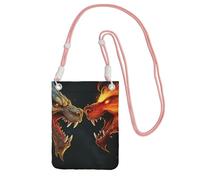 Cell Phone Purse Chic Cool Two Fighting Roaring Dragon Crossbody Bags Waterproof Cell Phone Bag Shoulder Handbag for Women, Pink, One Size