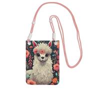 Cell Phone Purse Cute Llama Floral Crossbody Bags Waterproof Cell Phone Bag Shoulder Handbag for Women, Pink, One Size