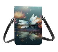 Cell Phone Purse Dragonfly with Water Lily Crossbody Bags Waterproof Cell Phone Bag Shoulder Handbag for Women
