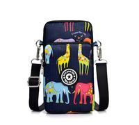Cell Phone Purse for Women Waterproof Shoulder Bag Oxford Cloth Purse Mini Cell Phone Holder Zipper Adjustable Strap | EL, Deer And Baby Elephant, Se référer à la description