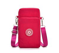 Cell Phone Purse for Women Waterproof Shoulder Bag Oxford Cloth Purse Mini Cell Phone Holder Zipper Adjustable Strap | EL, Pink Red, Se référer à la description