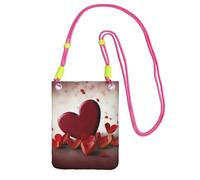 Cell Phone Purse Hearts with Love Crossbody Bags Waterproof Cell Phone Bag Shoulder Handbag for Women, Fuchusia, One Size