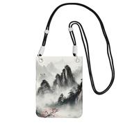 Cell Phone Purse Ink Painting Style Mountain Crossbody Bags Waterproof Cell Phone Bag Shoulder Handbag for Women
