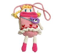 Cell Phone Purse - Knitted Sausage Mouth Pouch, Cartoon Humor with Playful Expression, Gift Fun with Lighthearted Style, Shoulder Bag, Soft Yarn Craft for Quirky Phone Carrying