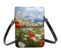 Cell Phone Purse Meadow and Daisy Flowers Crossbody Bags Waterproof Cell Phone Bag Shoulder Handbag for Women