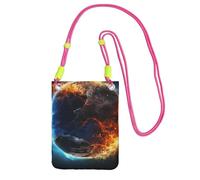 Cell Phone Purse Planet Ice and Fire Crossbody Bags Waterproof Cell Phone Bag Shoulder Handbag for Women, Fuchusia, One Size