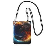Cell Phone Purse Planet Ice and Fire Crossbody Bags Waterproof Cell Phone Bag Shoulder Handbag for Women, Black, One Size