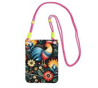 Cell Phone Purse Polish Folk art Pattern Crossbody Bags Waterproof Cell Phone Bag Shoulder Handbag for Women, Fuchusia, One Size
