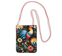 Cell Phone Purse Polish Folk art Pattern Crossbody Bags Waterproof Cell Phone Bag Shoulder Handbag for Women, Pink, One Size
