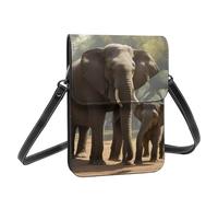 Cell Phone Purse Wallet Crossbody Bag Soft Leather Mobile Phone Wallet for women Elephant Print