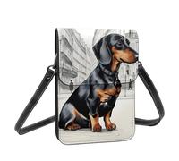 Cell Phone Purse Wallet Crossbody Bag Soft Leather Mobile Phone Wallet for women Parisian Dachshund Print
