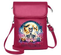 Cell Phone Purse with Zipper Lightweight Women's Shoulder Bag Halloween Pumpkin Ghost Cemetery Witch Skeleton Bat Haunted Graduation Student Elegant Gift for Mother's Day