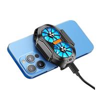 Cell Phone s Cooler - 8.65x6.23x3.3cm Clamp-On Mobile Phone Cooling Pad 2-Fan | Smartphone Entertainment Tool Adjustable Width for Video Broadcasting Music Listening Watching Movie