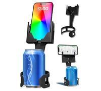 CELL PHONE SEAT - Phone & Cup Holder Made in USA - Fits Phones with or Without Cases Vertical or Horizontal and Doesn’t Block Cup Holder, Charging Ports, Vents (Black Pack of 1)