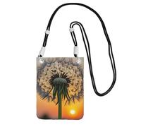 Cell Phone Sleeve Pouch Case Bag For Women, Cell Phone Purse Wallet Bag With Black Shoulder Strap Dandelions At Sunset Travel Pouch, Black, One Size