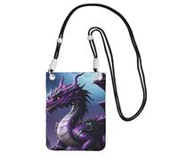Cell Phone Sleeve Pouch Case Bag For Women, Cell Phone Purse Wallet Bag With Black Shoulder Strap Purple Dragon Purple Moon Travel Pouch