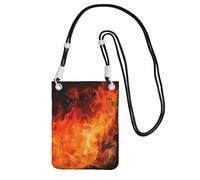 Cell Phone Sleeve Pouch Case Bag For Women, Cell Phone Purse Wallet Bag With Black Shoulder Strap Roaring Flame Travel Pouch