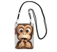 Cell Phone Sleeve Pouch Case Bag For Women, Cell Phone Purse Wallet Bag With Black Shoulder Strap The Silent Monkey Travel Pouch