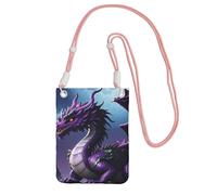 Cell Phone Sleeve Pouch Case Bag For Women, Cell Phone Purse Wallet Bag With Pink Shoulder Strap Purple Dragon Purple Moon Travel Pouch