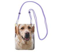 Cell Phone Sleeve Pouch Case Bag For Women, Cell Phone Purse Wallet Bag With Purple Shoulder Strap Cute Labrador Dog Travel Pouch
