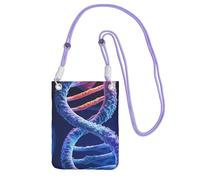Cell Phone Sleeve Pouch Case Bag For Women, Cell Phone Purse Wallet Bag With Purple Shoulder Strap Dna Genetic Helix Travel Pouch