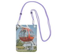 Cell Phone Sleeve Pouch Case Bag For Women, Cell Phone Purse Wallet Bag With Purple Shoulder Strap Ferris Wheel Travel Pouch