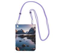 Cell Phone Sleeve Pouch Case Bag For Women, Cell Phone Purse Wallet Bag With Purple Shoulder Strap Norway Islands Travel Pouch