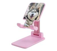 Cell Phone Stand for Desk Office Foldable Mobile Phone Holder Adjustable Cellphone Stand Adorable Huskies Phone Stand Portable Non-Slip Desktop Smartphone Holder Compatible with All Cellphone
