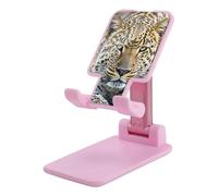 Cell Phone Stand for Desk Office Foldable Mobile Phone Holder Adjustable Cellphone Stand African Animal Leopard Phone Stand Portable Non-Slip Desktop Smartphone Holder Compatible with All Cellphone