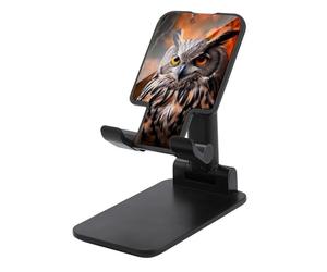 Cell Phone Stand for Desk Office Foldable Mobile Phone Holder Adjustable Cellphone Stand Eagle Owl in Autumn Phone Stand Portable Non-Slip Desktop Smartphone Holder Compatible with All Cellphone