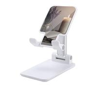 Cell Phone Stand for Desk Office Foldable Mobile Phone Holder Adjustable Cellphone Stand Light A Candle Phone Stand Portable Non-Slip Desktop Smartphone Holder Compatible with All Cellphone