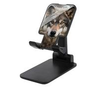 Cell Phone Stand for Desk Office Foldable Mobile Phone Holder Adjustable Cellphone Stand Lmage of Wolf in The Snow Phone Stand Portable Non-Slip Desktop Smartphone Holder Compatible with All Cellphone